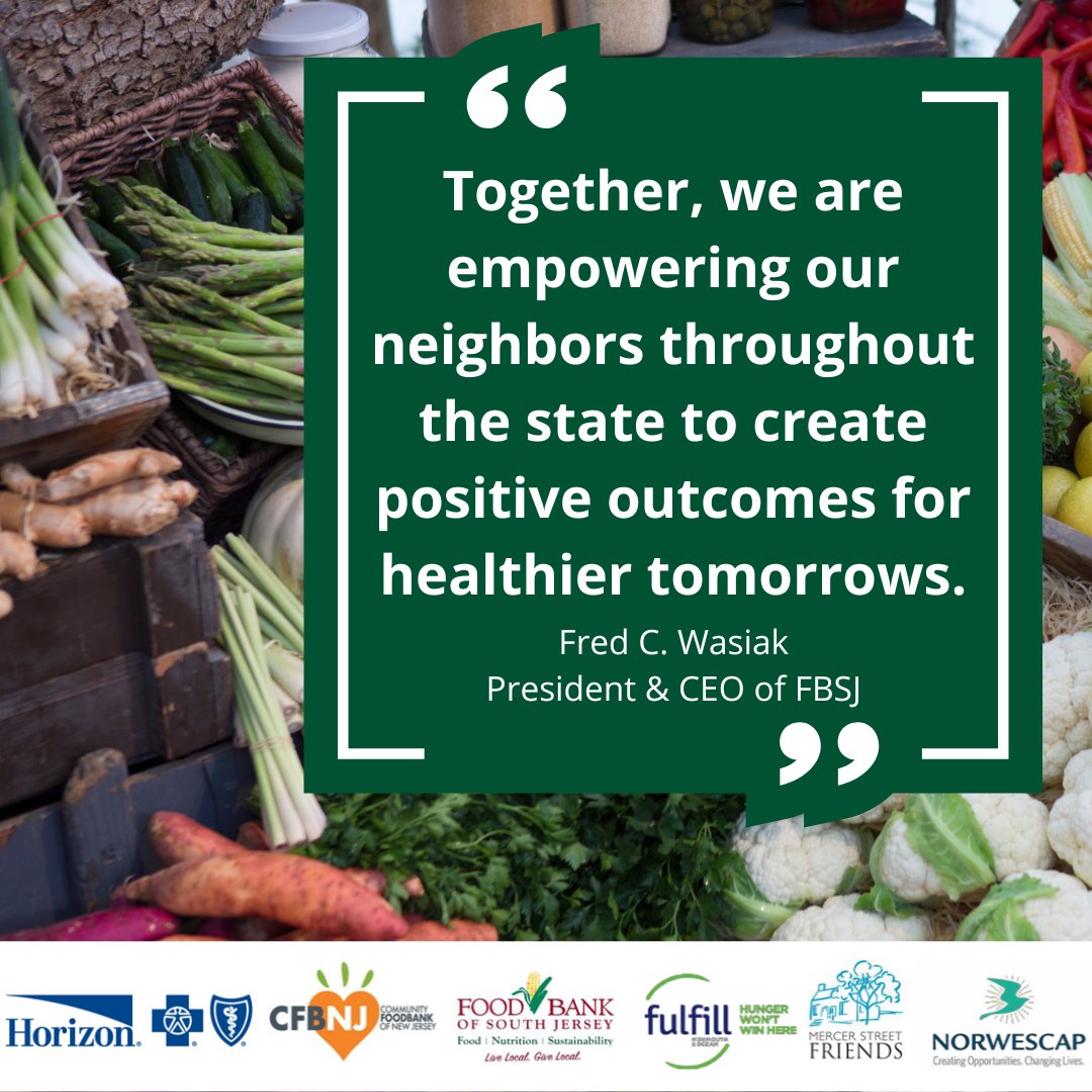 Yesterday, NJ’s food banks – @CFBNJ, #FBSJ, @FulfillNJ, @MercerStFriends & @NORWESCAP – gathered w/ @HorizonBCBSNJ to launch Growing Healthy Pantries, an initiative to build pantries' capacity & focus on choice and nutrition in food distribution. Read on: foodbanksj.org/unique-partner…