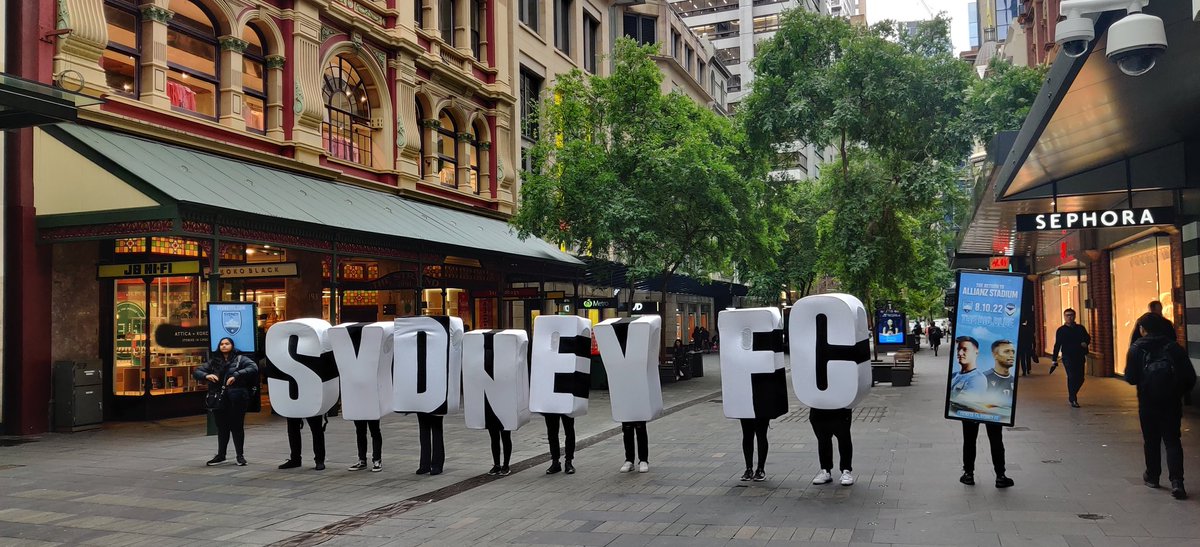 jgreen1524's tweet photo. @SydneyFC promotion in Pitt St Mall right now ahead of the Big Blue!
#sydneyisskyblue https://t.co/b9OoeaBrD0