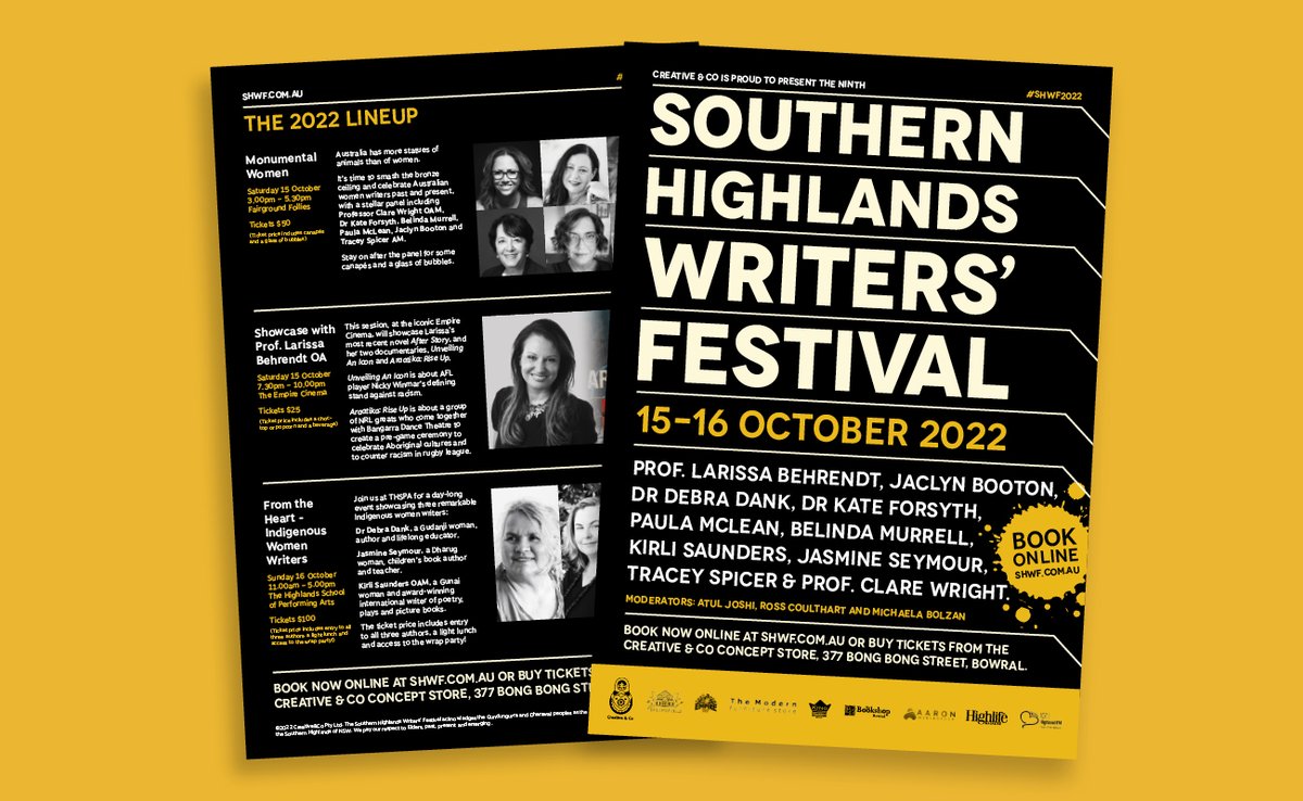 Have you bought your tickets to the Southern Highlands Writers' Festival yet? Less than two weeks to go: Sat Oct 15 to Sun Oct 16. shwf.com.au

#shwf2022
#writersfestival
#creativeandcoconceptstore
#bowral