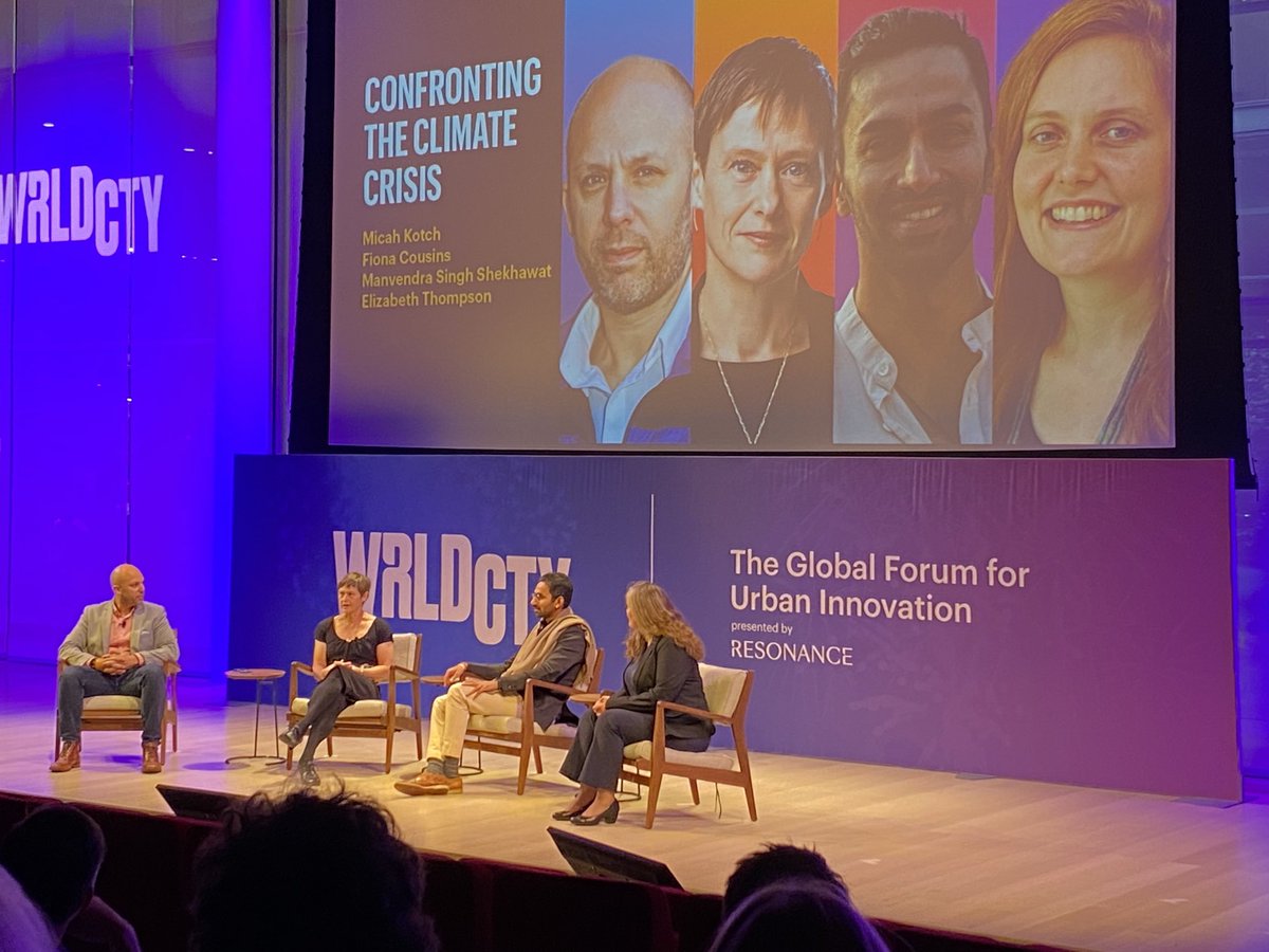 Great discussion between ⁦<a href="/ArupAmericas/">Arup Americas</a>⁩ Chair <a href="/Fiona_Cousins/">Fiona Cousins</a>⁩ and her fellow ⁦<a href="/wrldcty/">WRLDCTY</a>⁩ panelists on “Confronting the Climate Crisis”
