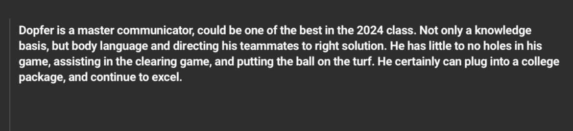 LukasDopfer2's tweet photo. Once again so thankful to be given such a great evaluation from inside lacrosse! @Inside_Lacrosse @tyxanders @ILPreps @hornlacrosse https://t.co/rzwIjZFAxy