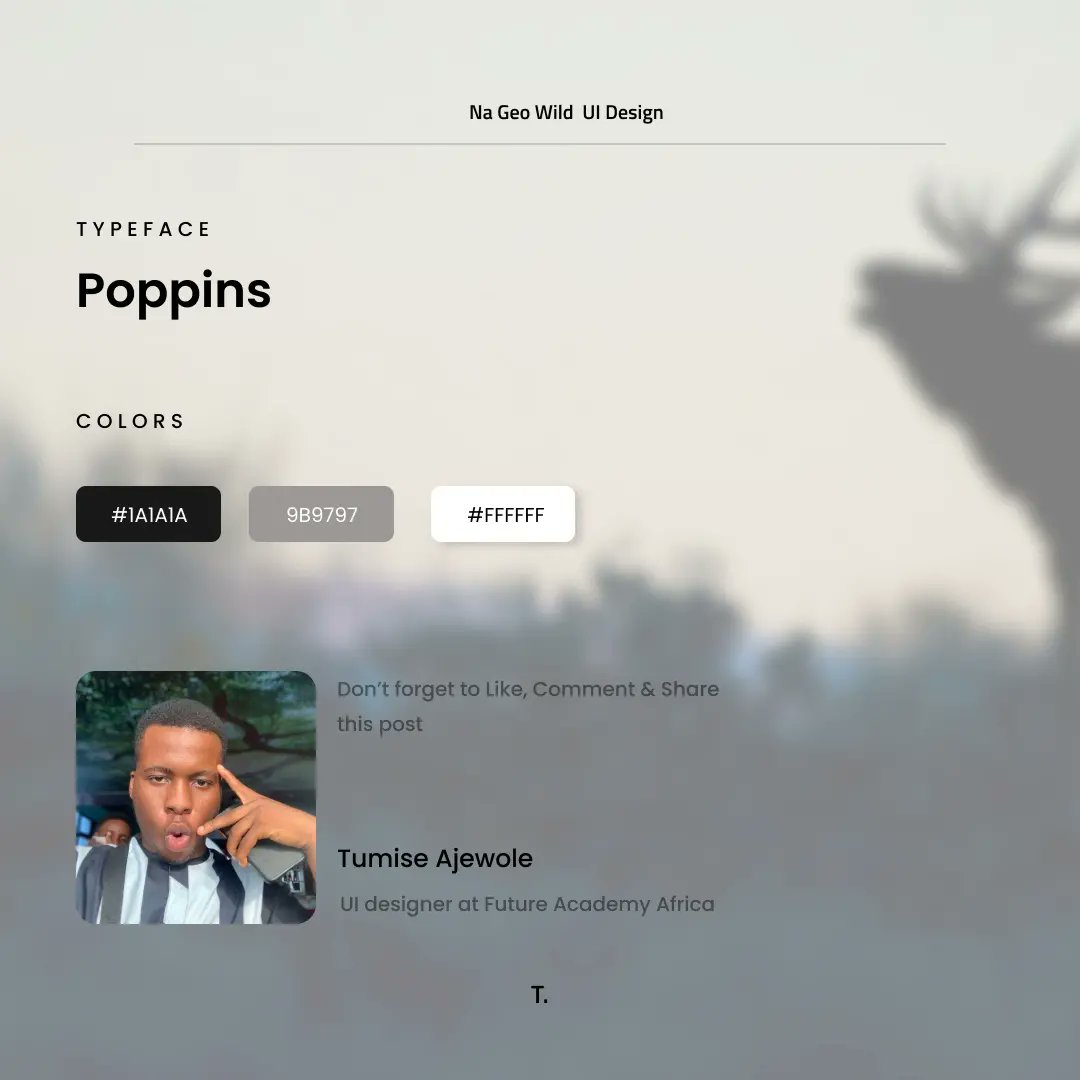 Tummy618's tweet image. Hello 👋
Happy new month and this is my first design this month, let talk about the Wild. This app let you view documentaries and learn more about Wildlife.What do you think? #designwithgeneza 
#genezadesignchallenge #genezaschoolofdesign @KitanDavid @TheObiLeonard @TheRuqayyah