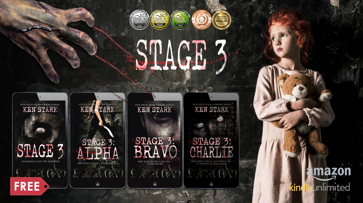 Mason never cared much for his fellow man.
But now, he is all that stands between a blind little girl and a world gone mad.
#FREEBOOK 🔥viewbook.at/stage3

<a href="/PennilessScribe/">Ken Stark</a> 
#free #kindleunlimited
#horror #zombie #mustread
#amreading #thriller #stage3series
#kindle #IARTG
