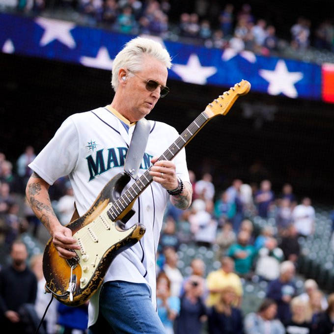 Mike McCready performs the national anthem.