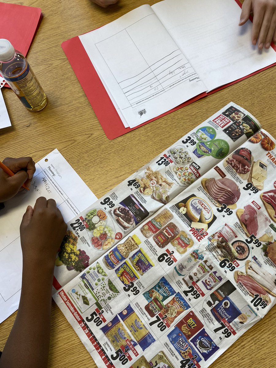 We’re creating a community Thanksgiving dinner! Using our financial literacy skills to plan menus and grocery lists based on our budget and guest list. What’s for dinner? 🤔 <a href="/stjsces/">St. Joseph CES</a>