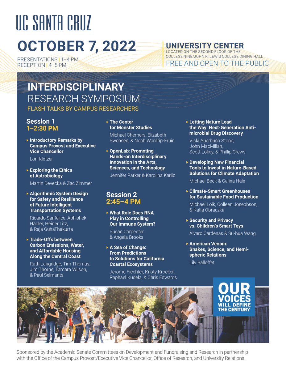 Art Professors Jennifer Parker and Karolina Karlic will present work this Friday, October 7, UCSC at the first Interdisciplinary Research Symposium to highlight and promote the innovative interdisciplinary research being conducted across the university. art.ucsc.edu/news_events/je…