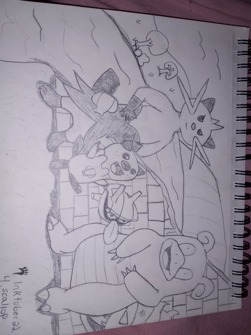 Today was scallop for #inktober2022. I tried my best with it. Today we have an oshawat trying to give<a href="/tag/inktober2022"class="tags">#inktober2022</a><a href="/tag/drawing"class="tags"><span>#drawing</span></a><a href="/tag/pokemon"class="tags"><span>#pokemon</span></a><a href="/tag/intober"class="tags"><span>#intober</span></a>