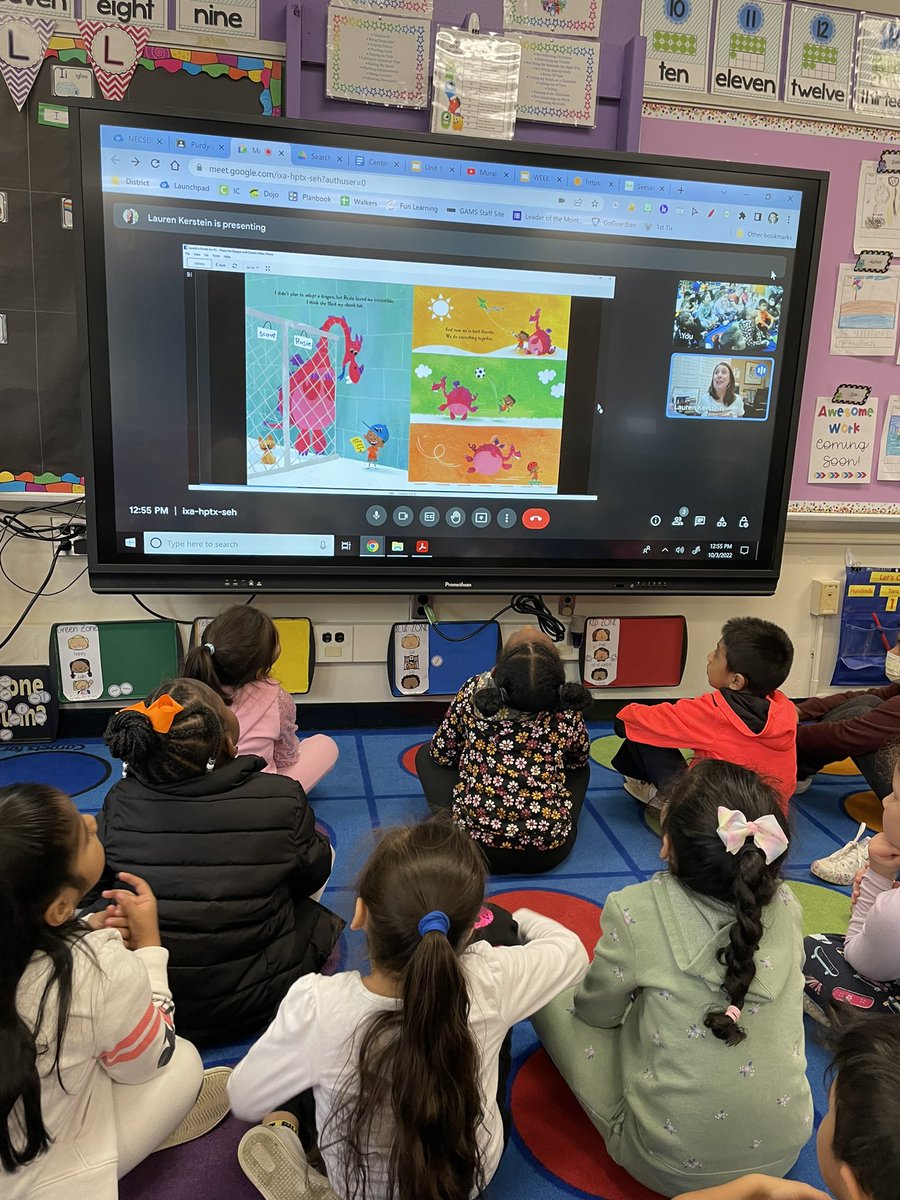 kpurdy55's tweet photo. Week #5 of #anauthoraweek was spent with @LaurenKerstein, Rosie the Dragon and Charlie! 🐉 #raisingreaders #raisingwriters #virtualauthorvisit @newburghschools @Gidneyaveschool https://t.co/pPqUCqyZeY