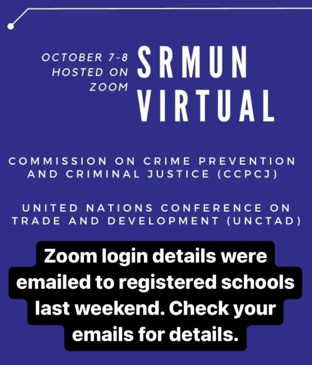 #ICYMI: SRMUN Virtual 2022 is this weekend. Registered schools’ primary contacts were sent the committee logins last weekend. Check your emails! 📧