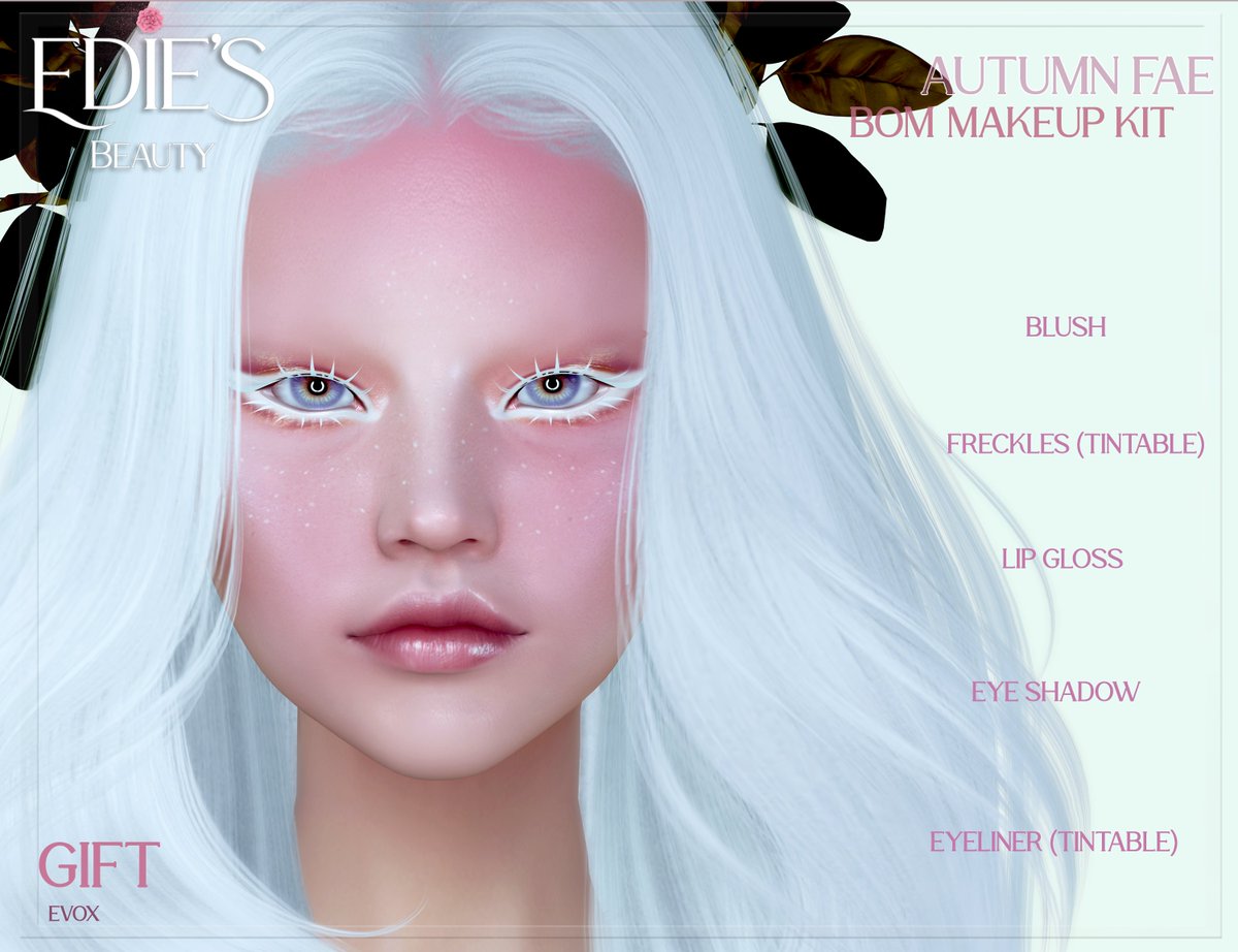 darling_edie's tweet photo. ~EDIE'S~ Autumn Fae BOM Makeup Kit at Shop and Hop Event
♡BOM layers for lelutka EvoX
Early access on the 5th, open to the public oct 6th
Taxi: https://t.co/0FeKDDUK9W ♡
Everything in the booth is discounted at 50%, don't miss the exclusives!!
#SL #Shopandhop #Gift https://t.co/2m5TvWFX8A
