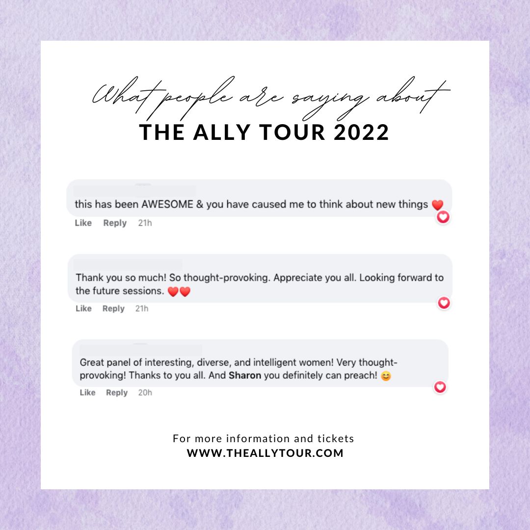 theallytour's tweet photo. Our first week was INCREDIBLE! Here's what folks are saying about The Ally Virtual Tour 2022

Get your tickets to watch LIVE or on replay at https://t.co/9U8ecN5Bxw
Panelists:
@lisasharper @sharon_says_so @CSCleve @RevJenButler @osheta @Gracejisunkim &amp; Rev. Dr. Alexia Salvatierra https://t.co/aKcjMIUcad