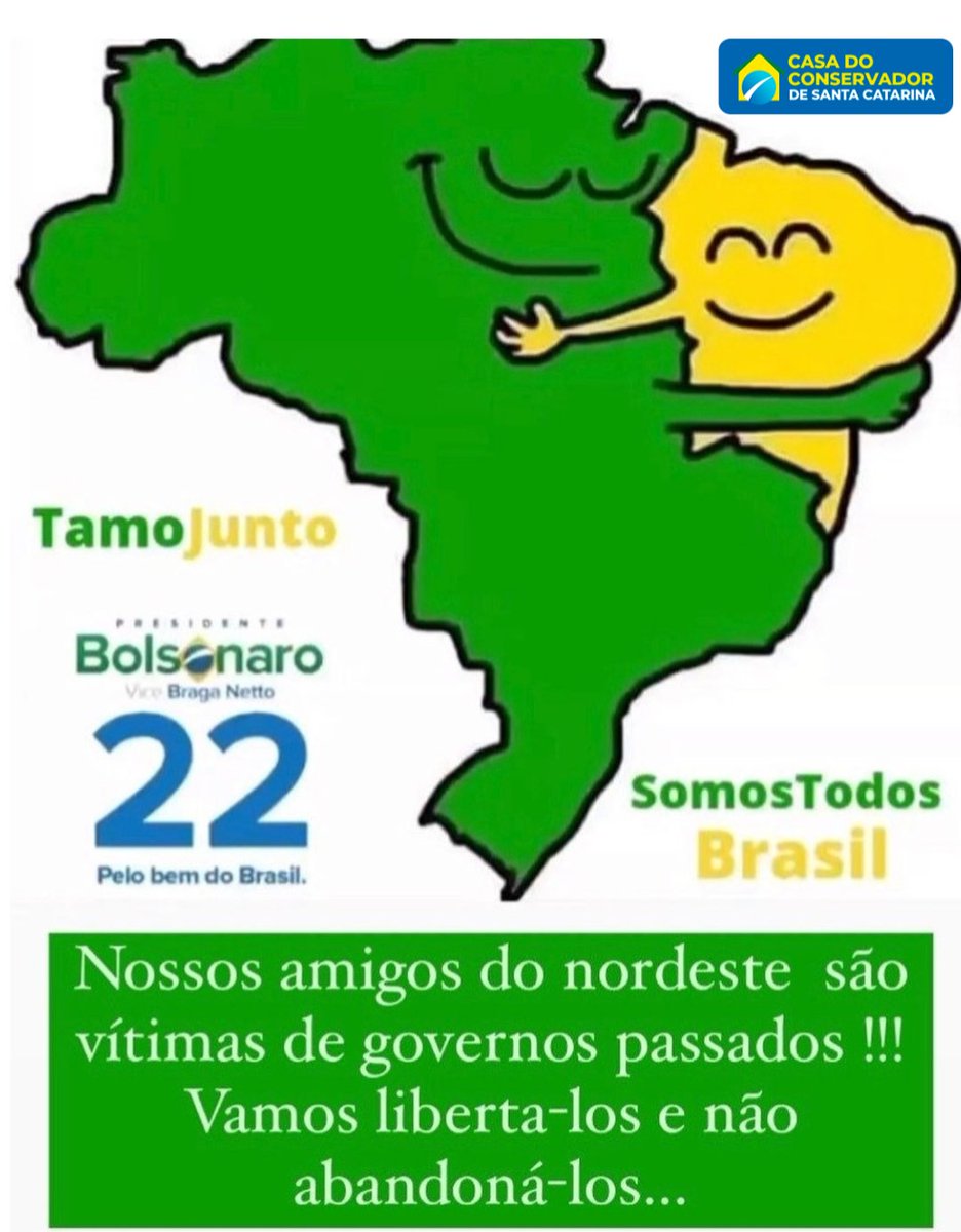 ConservadorCasa's tweet image. Vamos abraçar nossos irmãos e libertá-los das garras do MAL!!!

#nordestebrasileiro 
#CasaDoConservadorDeSC
#LagesSC
#Amures
#SantaCatarina
#Conservadorismo
#LiberdadeEconomica
#DeusPatriaFamiliaLiberdade
#BrasilAcimaDeTudoDeusAcimaDeTodos