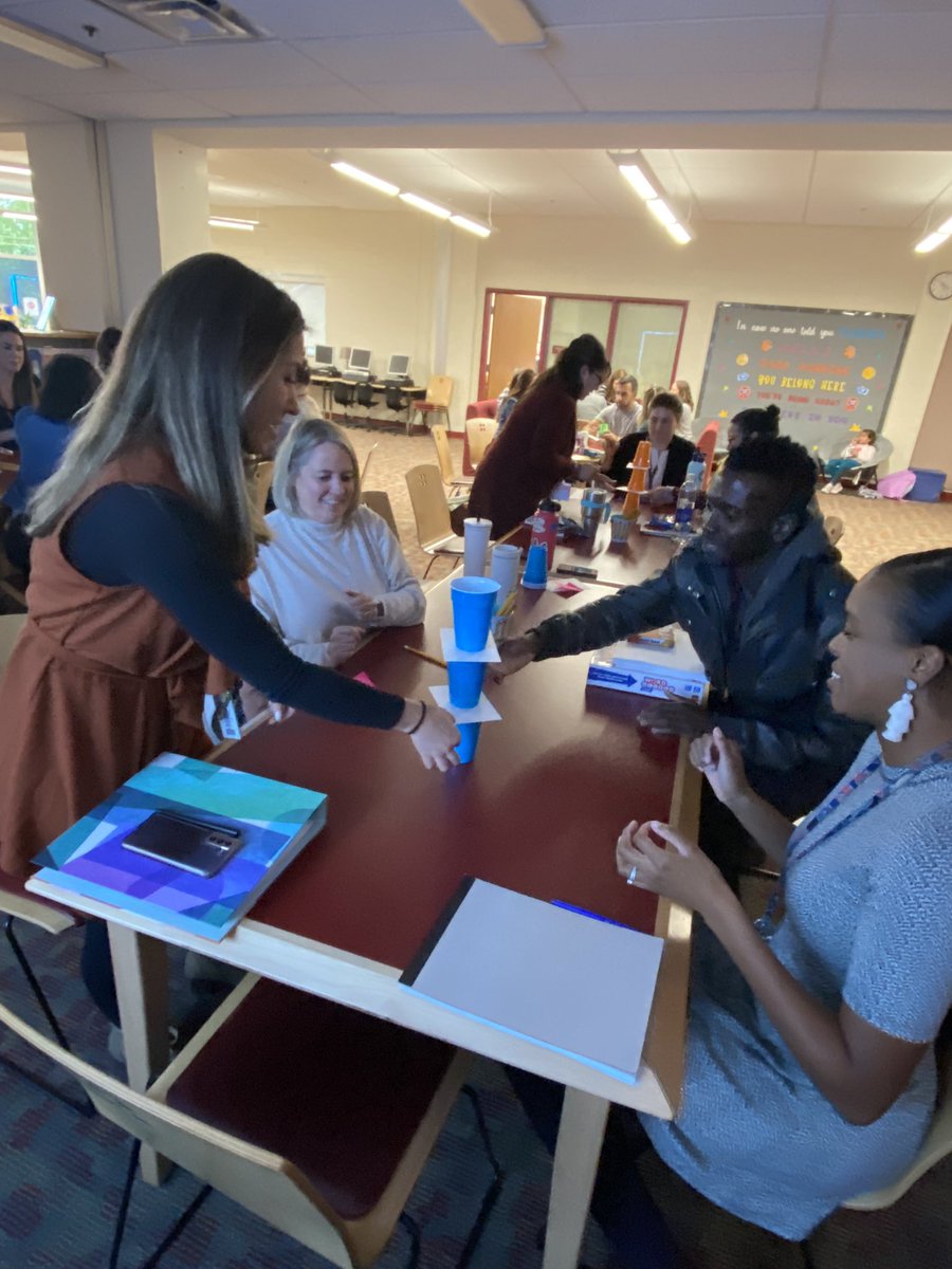 PolkESPrincipal's tweet photo. Loved modeling a team building/morning meeting activity for staff during yesterday’s staff meeting. Fun for us, fun for kids! #CupDropChallenge #Polk #GameOnforLearning https://t.co/AONtvFOsjp