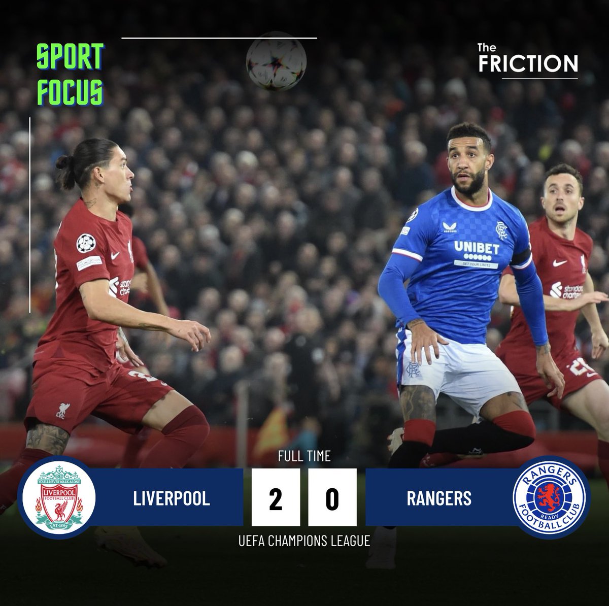 thefrictionth's tweet photo. SPORT FOCUS : ยูฟ่า แชมเปียนส์ลีก
.
FT : ลิเวอร์พูล 2 - 0 เรนเจอร์
.
[7'] เทรนต์ อเล็กซานเดอร์-อาร์โนลด์ (1-0)
[53'] โมฮาเหม็ด ซาลาห์ (2-0 จุดโทษ)
.
#LIVRAN #UCL #ยูฟ่าแชมเปี้ยนส์ลีก #TheFRICTION https://t.co/9F9y2ORKIN