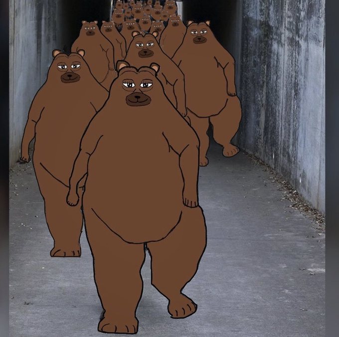 BullNakedCrypto's tweet photo. Even though I walk through the Bear Market rally
I will fear no bull, the red candles are with me;

 Your capitulation and your bear market rally they comfort me.

-Amen

~Bears 4:20 https://t.co/066GbacTIF