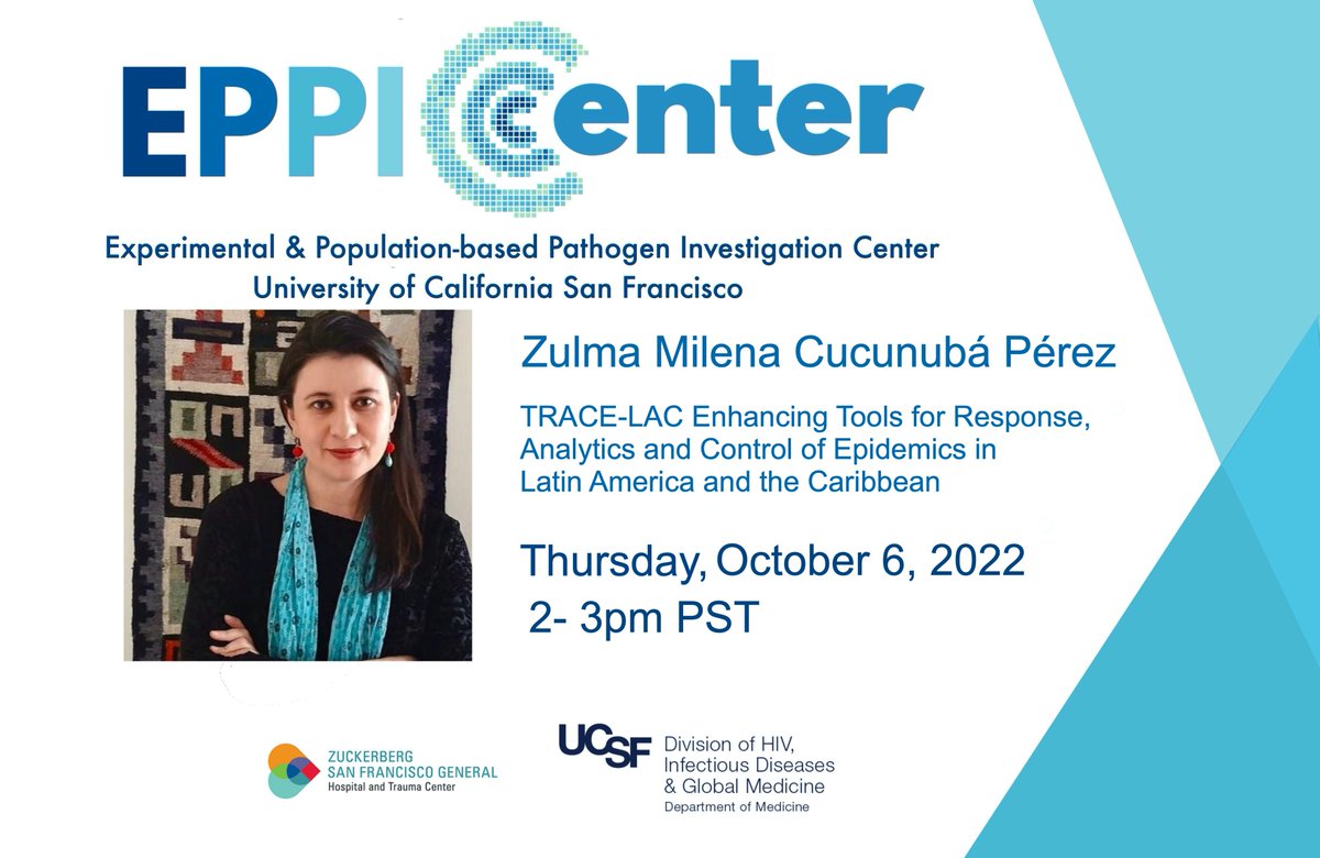 @EPPIcenter at UCSF (@eppicenter_ucsf) on Twitter photo Please join us for our next EPPIcenter seminar with <a href="/ZulmaCucunuba/">Zulma Cucunubá</a>. Oct 6, 2pm PT
eppicenter.ucsf.edu/events/eppicen… Please join us for our next EPPIcenter seminar with <a href="/ZulmaCucunuba/">Zulma Cucunubá</a>. Oct 6, 2pm PT
eppicenter.ucsf.edu/events/eppicen…