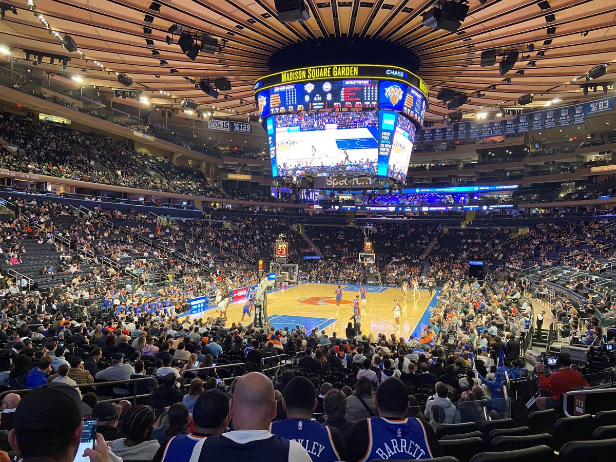 At the <a href="/nyknicks/">NEW YORK KNICKS</a> game thx to the <a href="/blackannctable/">The Black Announce Table</a> promo code from <a href="/SeatGeek/">SeatGeek</a> (BATPOD)