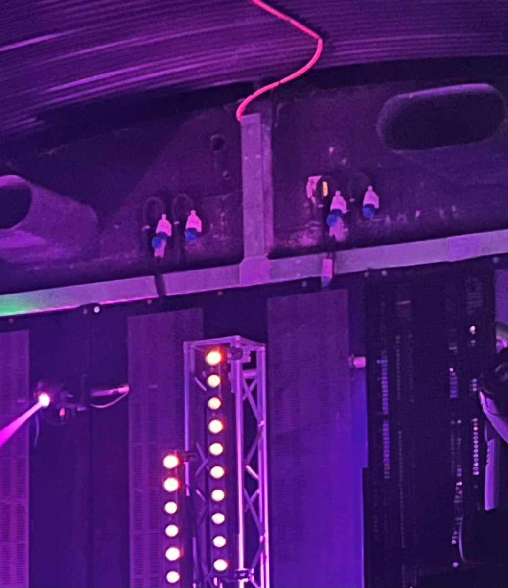 SarahLairy's tweet photo. @tommcrae I don’t know if you noticed, but at the Manchester gig last week, you had a small army of smurfs watching from above the stage 😂 https://t.co/xjTttlh2Fj