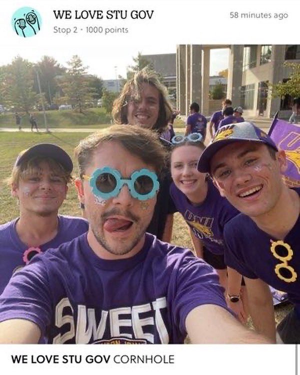 NISG's tweet photo. Thanks to @catsuni for putting on an AMAZING Amazing Race!🔥💜 NISG’s team “We Love Stu Gov” placed 3rd place out of 28 teams even after Chief Justice Daniels puked up his energy drink😎 https://t.co/wqXyQXOSt8