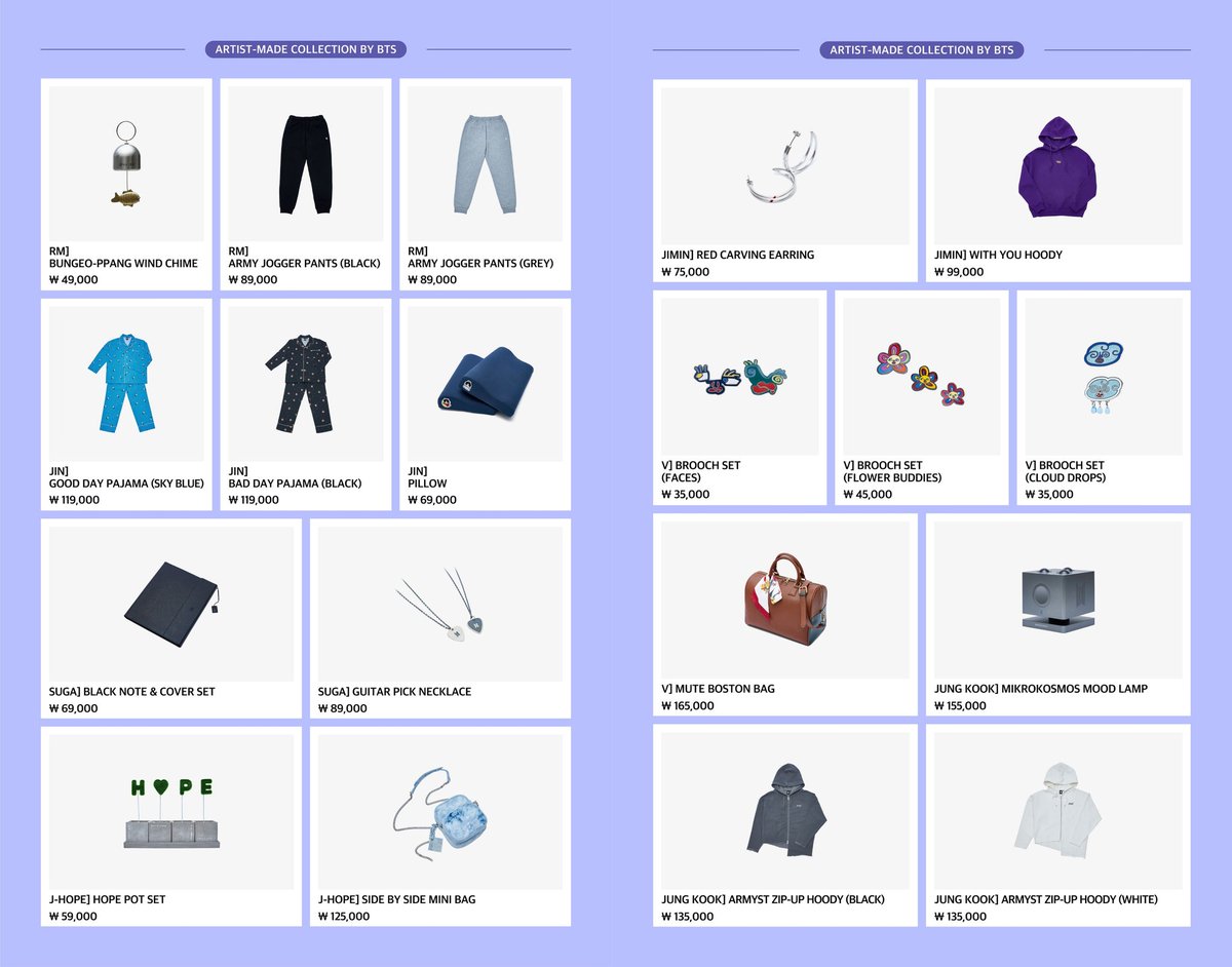 Yet to Come in BUSAN merch store will carry the Artist Collection