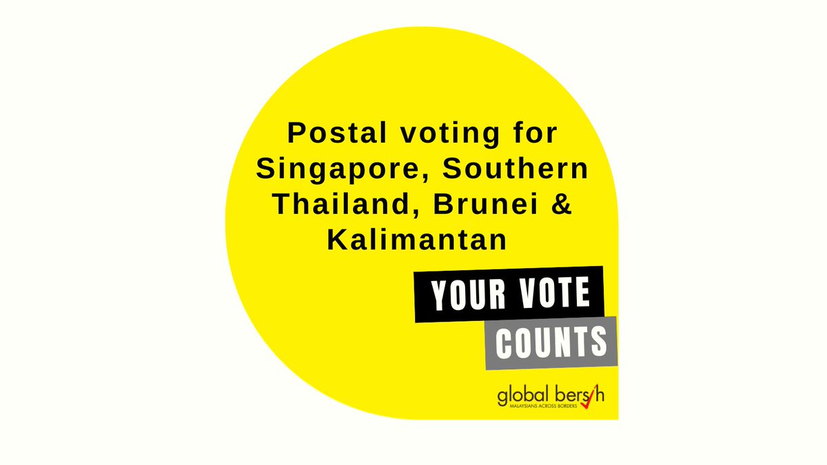 GlobalBersih's tweet photo. Voters in Singapore, Southern Thailand, Brunei and Kalimantan no longer need to return to Malaysia to cast their votes in #GE15 because #GE14 votes led to #ElectoralReform. Sign the petition for EC to open registration for #PostalVoting immediately. https://t.co/7SHftV4syP https://t.co/YerDRYtwBM