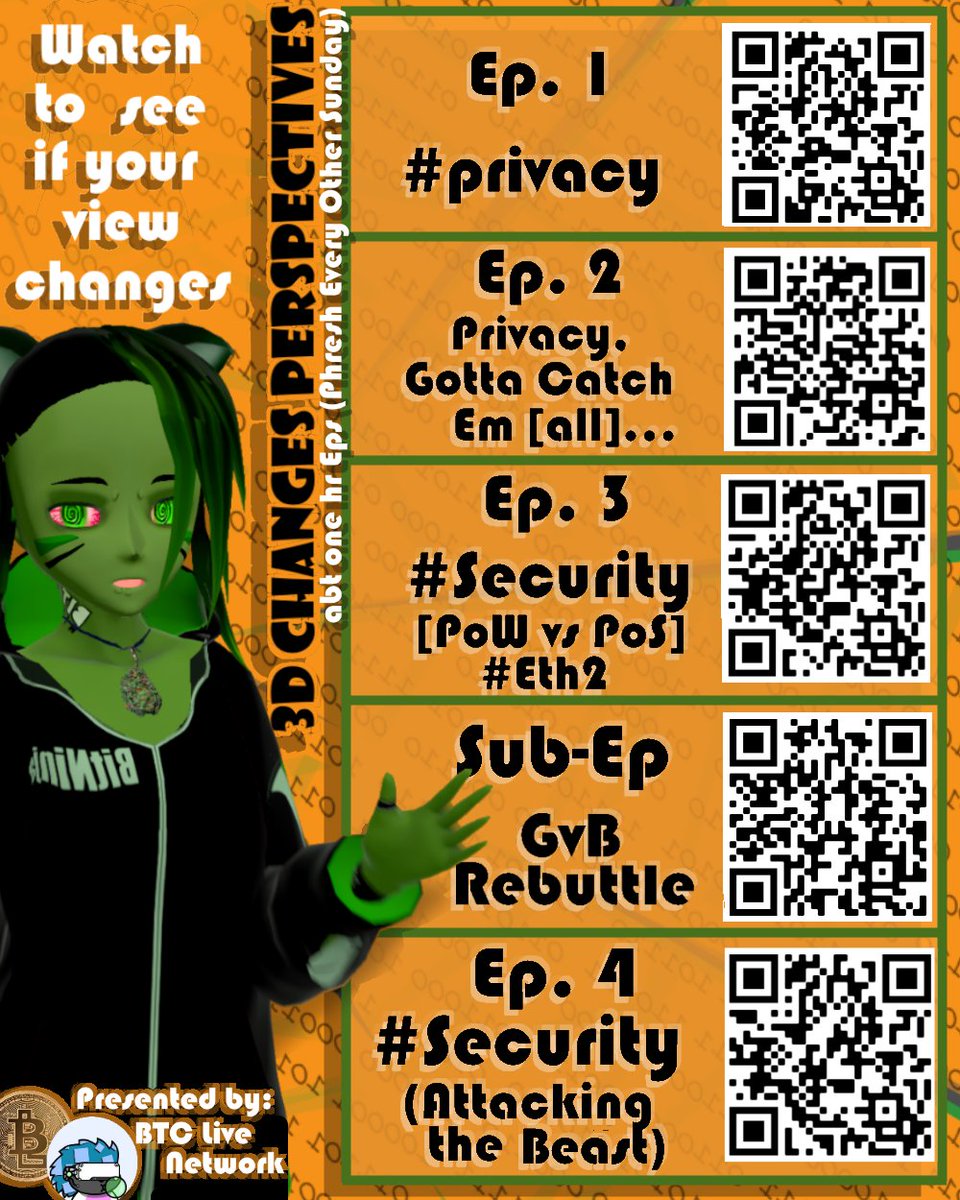Z0M8I3D's tweet photo. Trying to catch your fav #crypto Twitter #Vstreamer shows?
Where catch up with my episodes with this QR poster that links you up directly with the videos!
#Vtuber #3D with #3DChangesPerspectives exclusively on the #BTCLive
#changeURview
#BTCLiveNetwork https://t.co/M242u3Rt5a