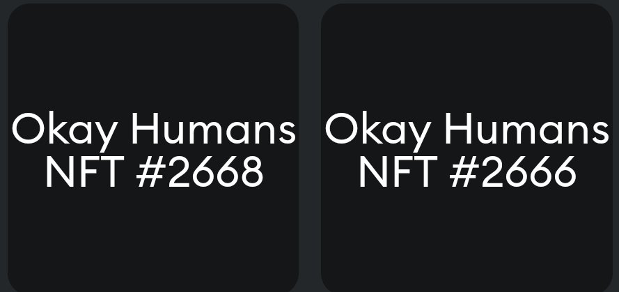 MeZoNeZMM's tweet photo. Just copped these 2 @OkayHumansNFT because they haven't been revealed..
I'm just gonna leave em like this for a bit π₯π
#OkayHumansNFT #NFTartists #NFT #NFTs #NFTMarketplace #NFTdrops #NFTCollection #NFTCommumity #Crypto #Cryptos #Ethereum #NFTProject https://t.co/UMTz2Q2aFP
