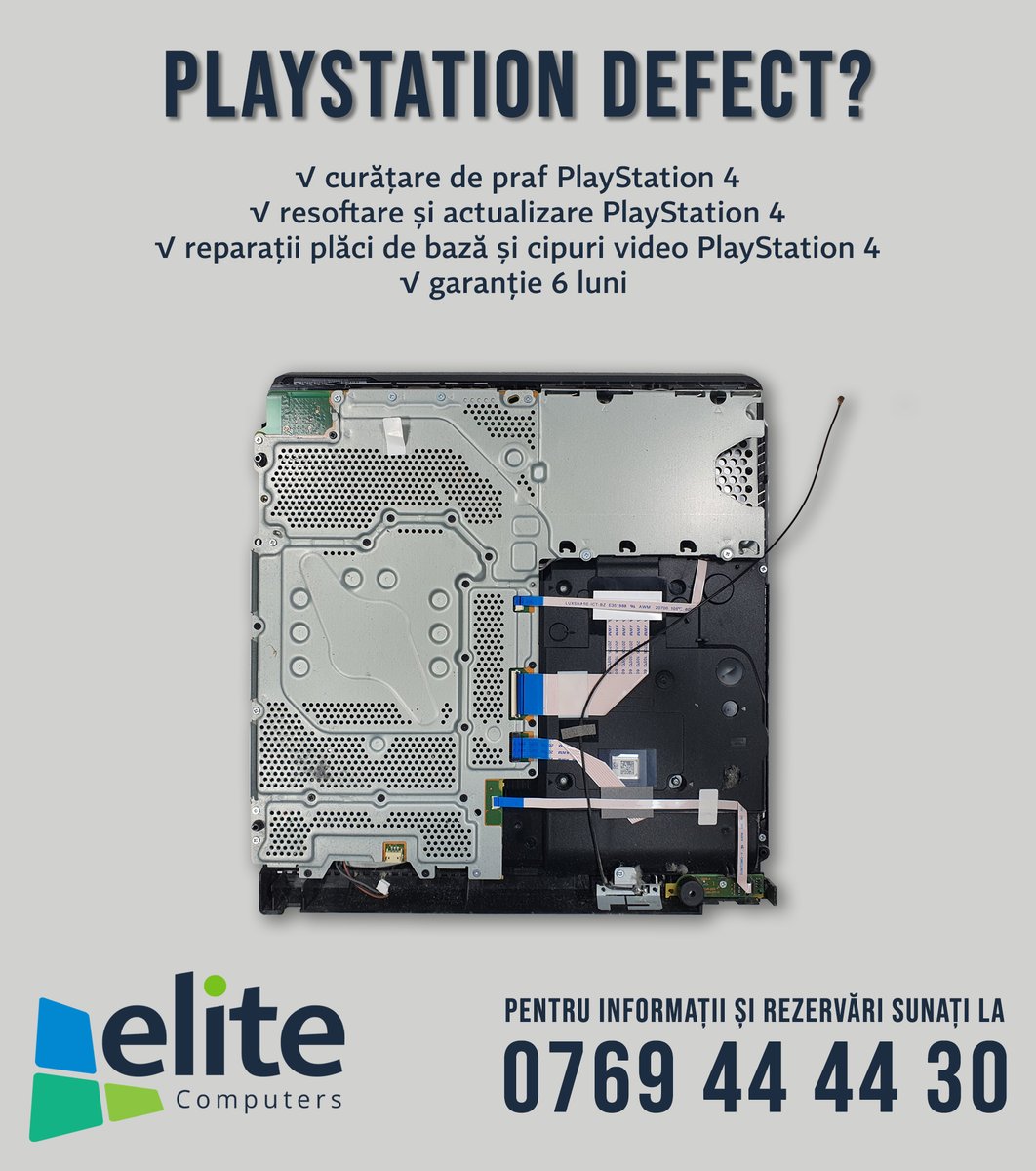 elitecomputers_'s tweet photo. La ELITE Computers Service Brasov resoftăm și servisăm orice versiune de PlayStation. Sună acum la 0769 44 44 30 și fă acum o rezervare!
⏱ Curățare 1 - 3 ore, service 5 - 15 zile
🏆 Folosim doar componente originale
🏢 13 Decembrie 129, zona Coresi
☎️ Rezervari la: 0769 44 44 30 https://t.co/qcJL1DiK6c