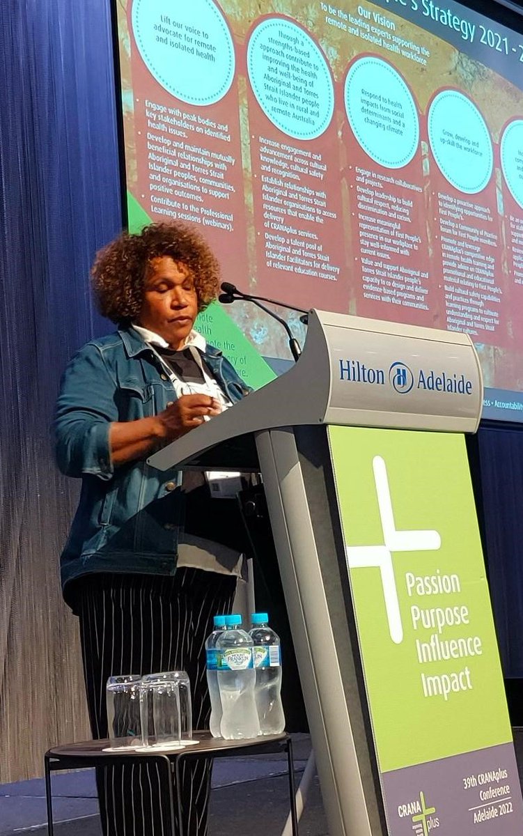 CATSINaM's tweet photo. CATSINaM Council of Elders member, Bwgcolman women Dr @LynoreGeia , sharing her wisdom at the #CRANA2020 Conference on Tandanya, Kaurna Country. @CRANAplus https://t.co/iPSlH4aTAz