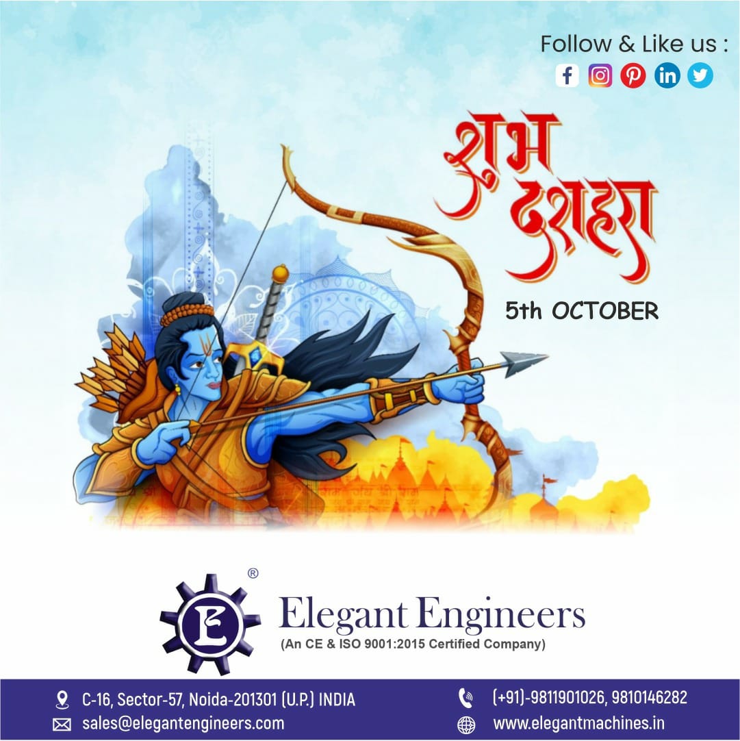 Elegantmachines's tweet photo. On this auspicious day of Dussehra… I wish you every happiness and the fulfilment of all your dreams.

Happy Vijayadashami to All!!
.
.
.
#dussehra #happydussehra #navratri #festival #durgapuja #elegantmachines #packagingindustry #noida #ricepackingmachines #snackspackingmachine https://t.co/akPPjl6lop