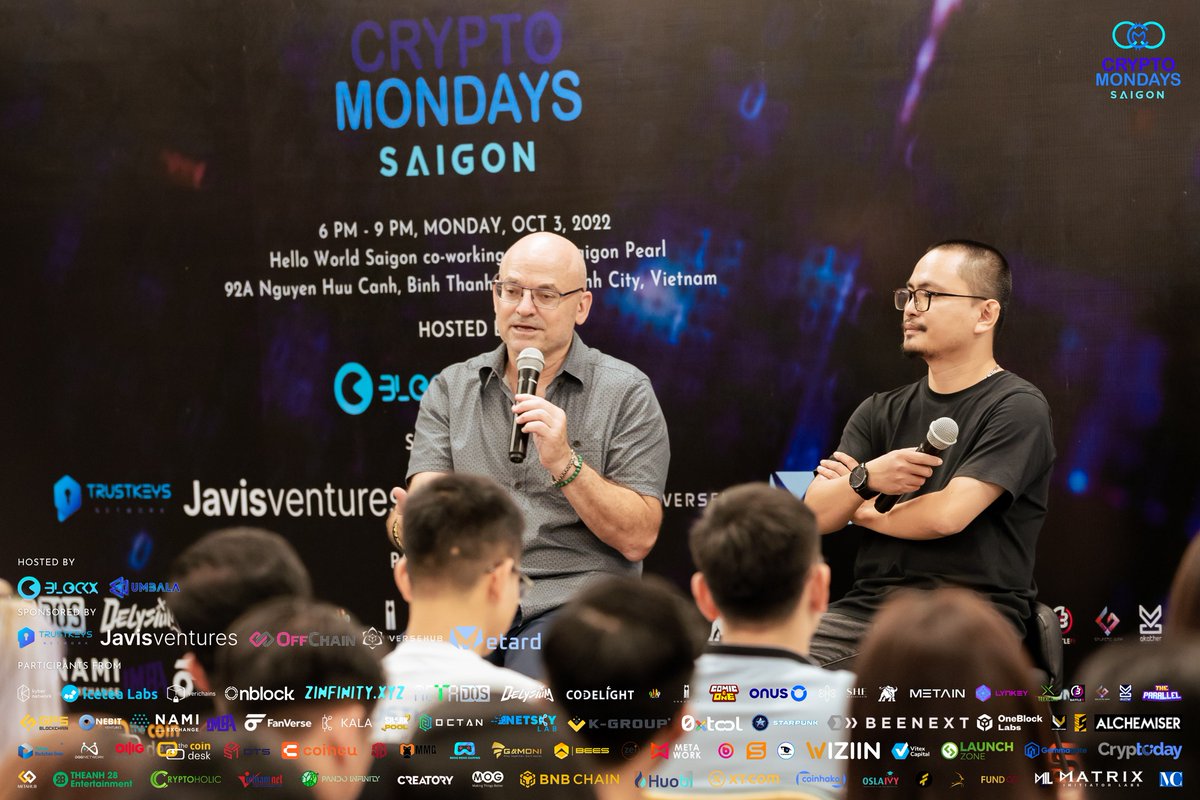 xmondaysdao's tweet photo. Crowded of #VietnamBuidlers &amp; #VietnamCreators community make #CryptoMondaysSaigon rock! a startup's spirit night in HCM, Vietnam. Thanks to Mr. @loukerner &amp; Mr. @thaomnguyenz for great advice with fundraising in a downturn market. https://t.co/ZQ3rx1hmYD