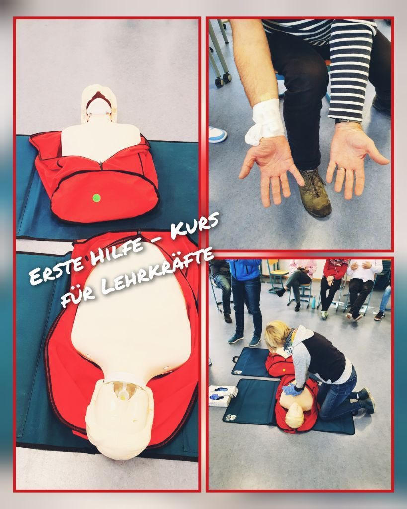 Erste-Hilfe Kurs von den Johannitern für Personal der BS 06. 
Die  Herz-Lungen-Wiederbelebung wird im Tempo des Liedes Staying alive durchgeführt.
<a href="/johanniter/">Johanniter-Unfall-Hilfe e.V.</a> <a href="/peh_punkt/">Peh Punkt</a>