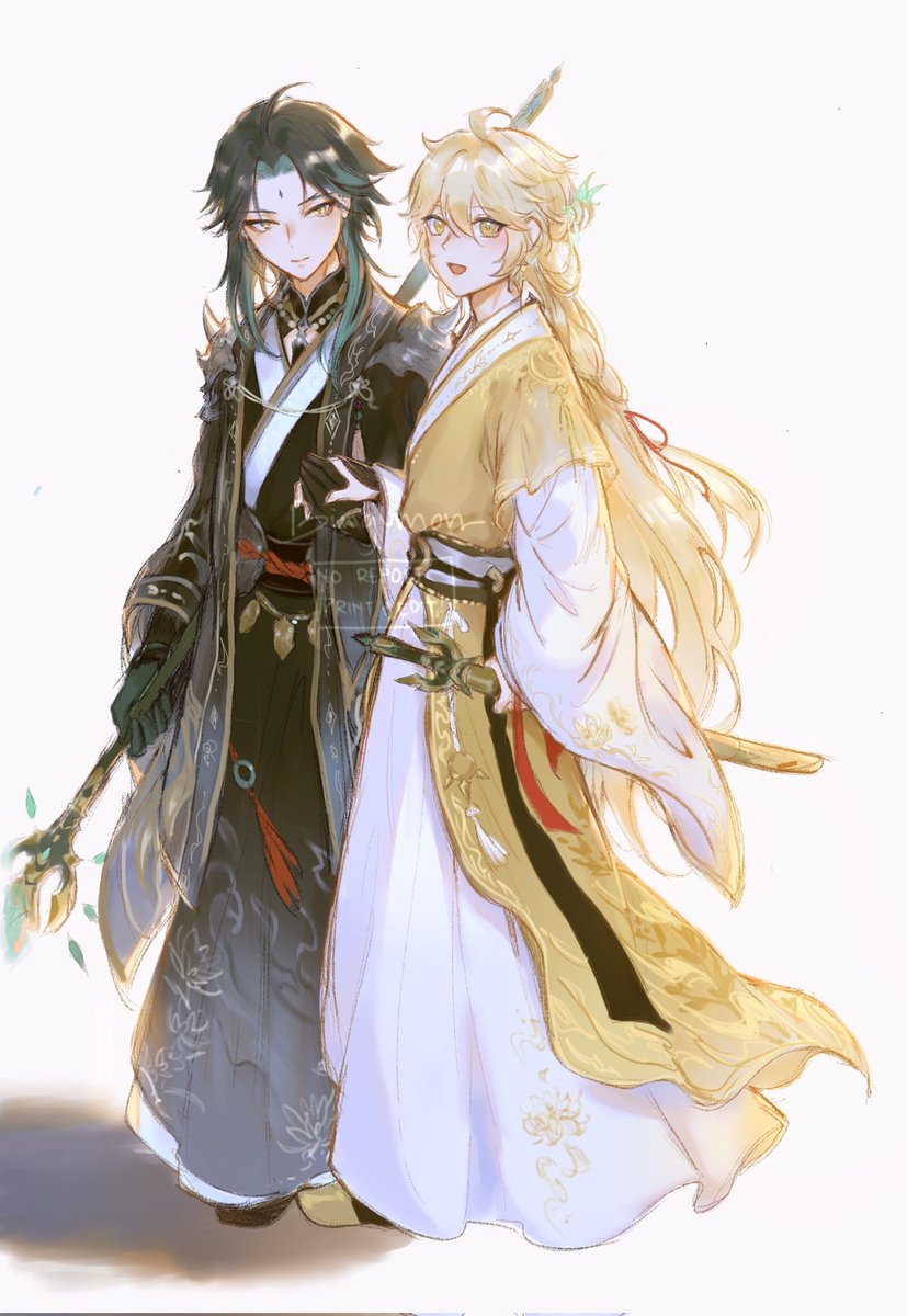 bingumon's tweet photo. Another au concept scribbles, radiant swordsman aether &amp; his beloved guardian yaksha •w•
#XiaoAether #魈空 #GenshinImpact https://t.co/7v3WwjF2qk