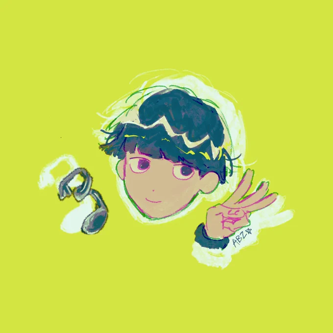no energy to do an actual drawing but heres a little doodle happy mob s3!!!!! 