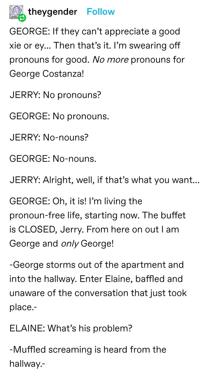 voxybunch's tweet image. new trans seinfeld installment just dropped