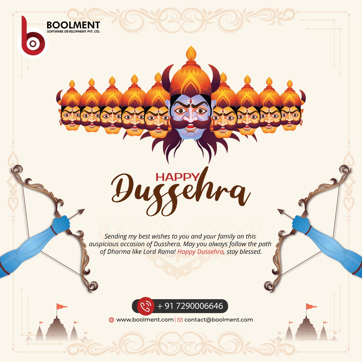 boolment's tweet photo. Sending my best wishes to you and your family on this 
auspicious occasion of Dusshera. May you always follow the path 
of Dharma like Lord Rama! Happy Dussehra, stay blessed.
.
.
.
#Dussehra #Dusshera2022 #Dussehrawishes #DussehraFestival #dussehraspecial https://t.co/vbMx1cuzag