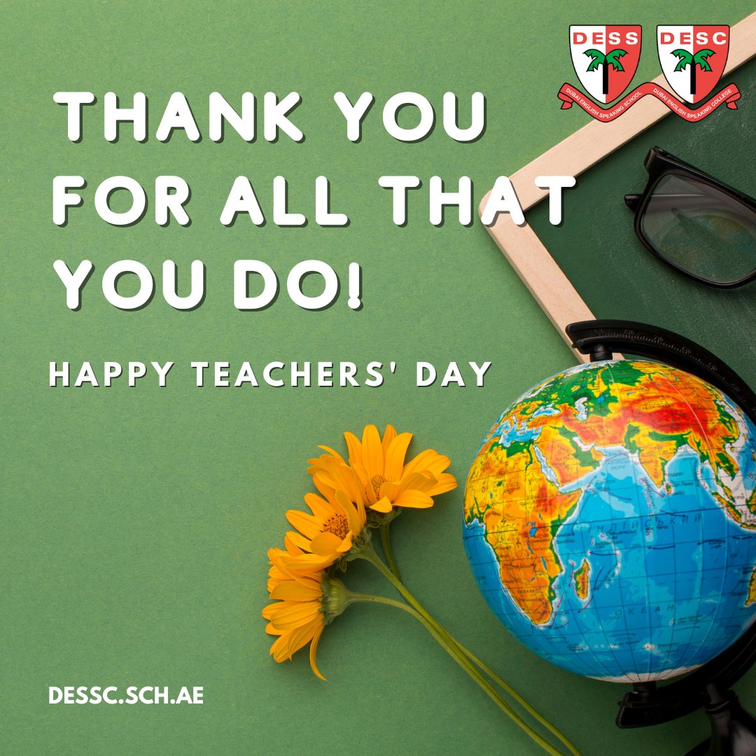 DESSDubai's tweet photo. We would like to thank our amazing teachers for their dedication to future generations.
#WorldTeachersDay #WorldTeachersDay2022 #Dubai #UAE #TeamAwesome #DESS60thAnniversary #DESS60 #OldestSchoolInDubai #OldestSchoolInUAE #DESSaimhigh https://t.co/YMZ4PrUt2e