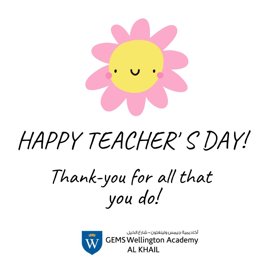 gems_khail's tweet photo. We are so lucky at WEK to have such amazing teachers who are passionate about what they do and inspire our students everyday to be the best version of themselves.

Happy Teacher's Day to #TeamWEK!

#WEKteachersrock #ouracademy @GEMS_ME https://t.co/NlrAfOXxiz