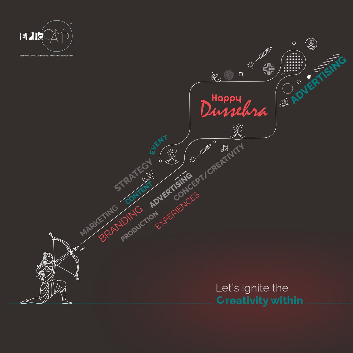 EpicCampGlobal's tweet photo. This #Dusshera burn all your worries as we are here to ignite your brand with creative ideas and best possible solutions. 

#dusshera #dussehra2022 #Dussehrawishes #epified #Navratri #epicindia #campepicglobal #digitalmarketing #agencylife #marketing #dussera #DussehraFestival https://t.co/o8M38H38yM