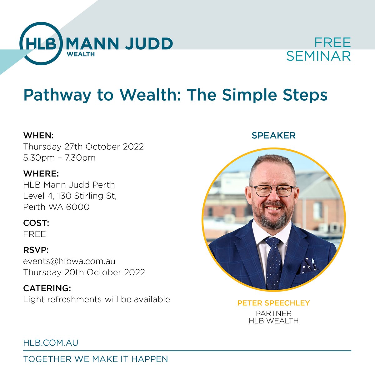 HLB Wealth partner Peter Speechley will present the pillars that should form part of any financial plan for investors who are actively on a pathway to growing their wealth. #FinancialPlanning #PerthEvents
hlb.com.au/events/pathway…