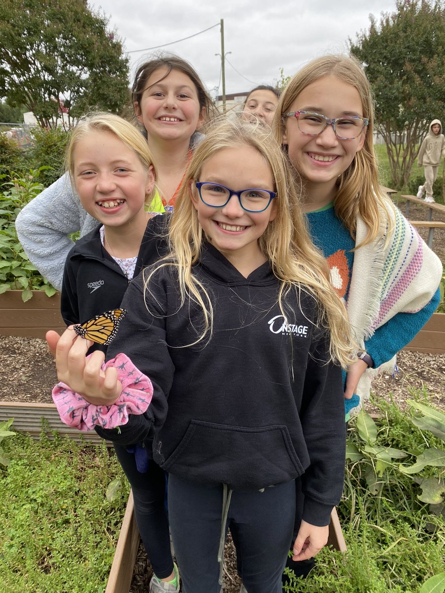 5th Graders enjoying the wonders of our school garden. <a href="/oakhilles/">Oak Hill Elementary</a>