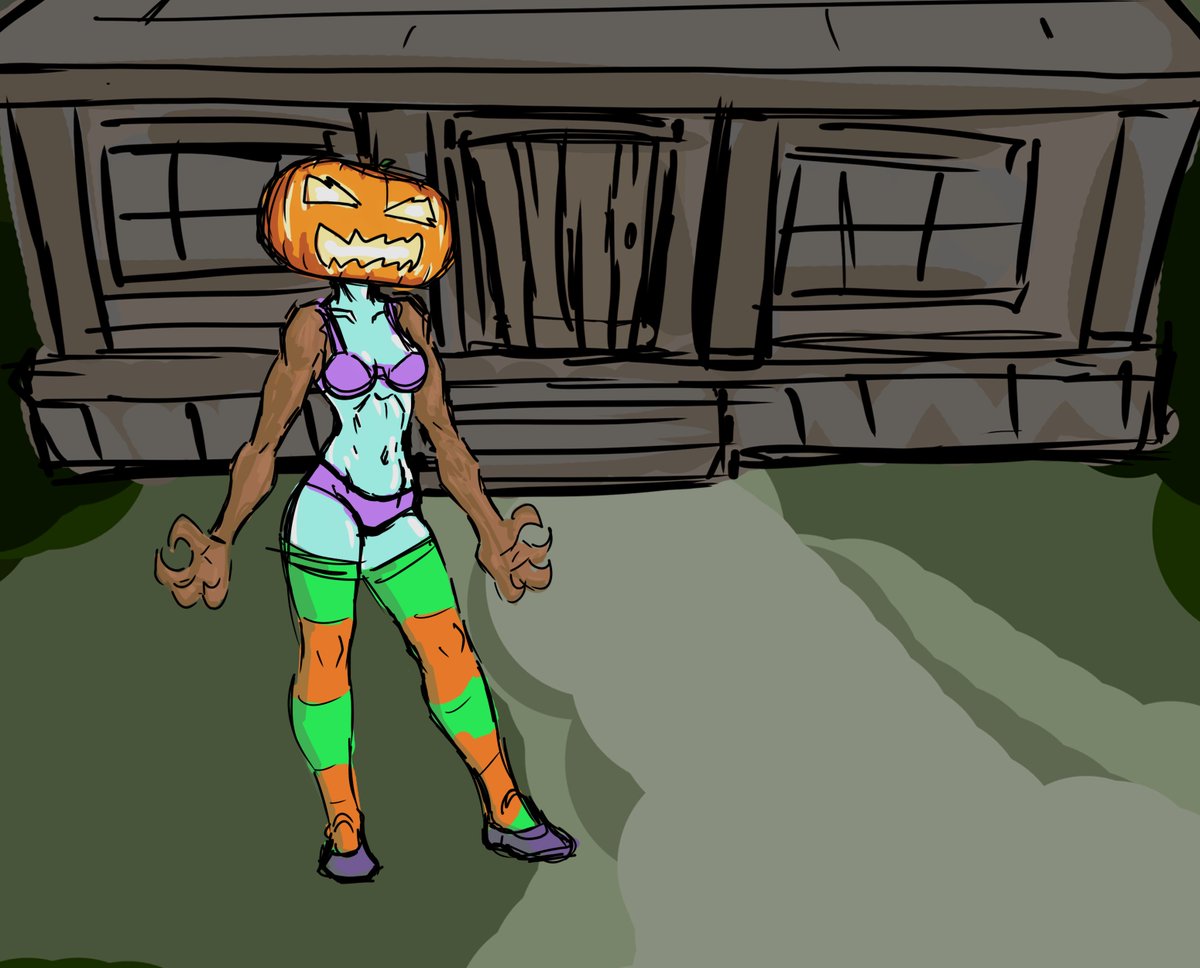 BrendanDoyle75's tweet photo. Pumpkin girl sketch. #holloween https://t.co/s2E8OnieBM