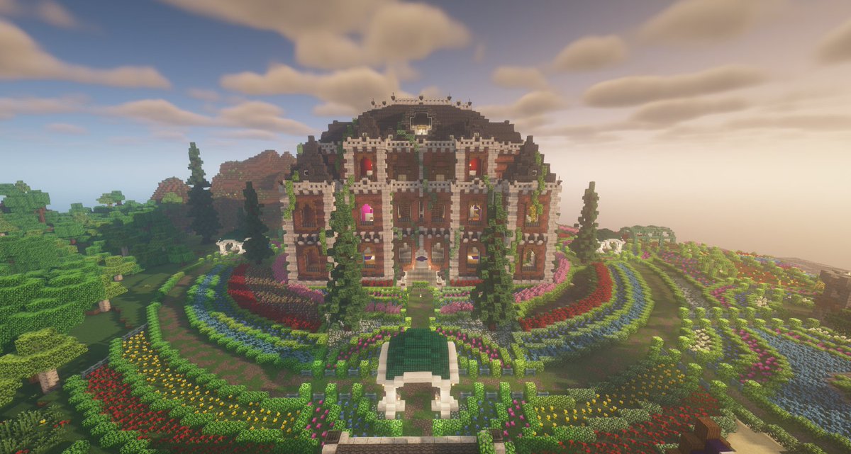 OasisHomeMC's tweet photo. Minecraft #buildtober Day 4 - ✨Viola Gardens✨ https://t.co/D3etiOotGW