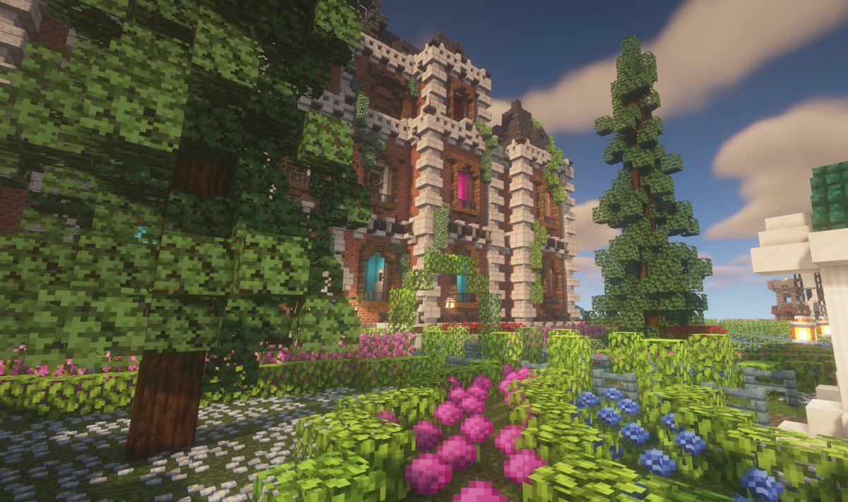OasisHomeMC's tweet photo. Minecraft #buildtober Day 4 - ✨Viola Gardens✨ https://t.co/D3etiOotGW