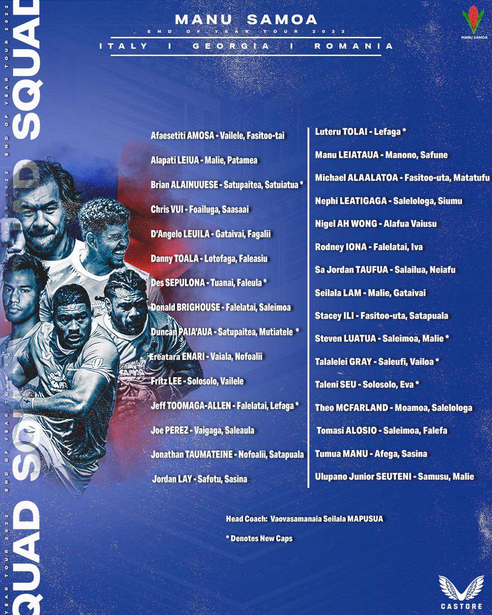 manusamoa's tweet image. SQUAD NAMING | Vaovasamanaia names Manu Samoa squad for Northern Hemisphere Tour 2022 | #WeAreManuSamoa