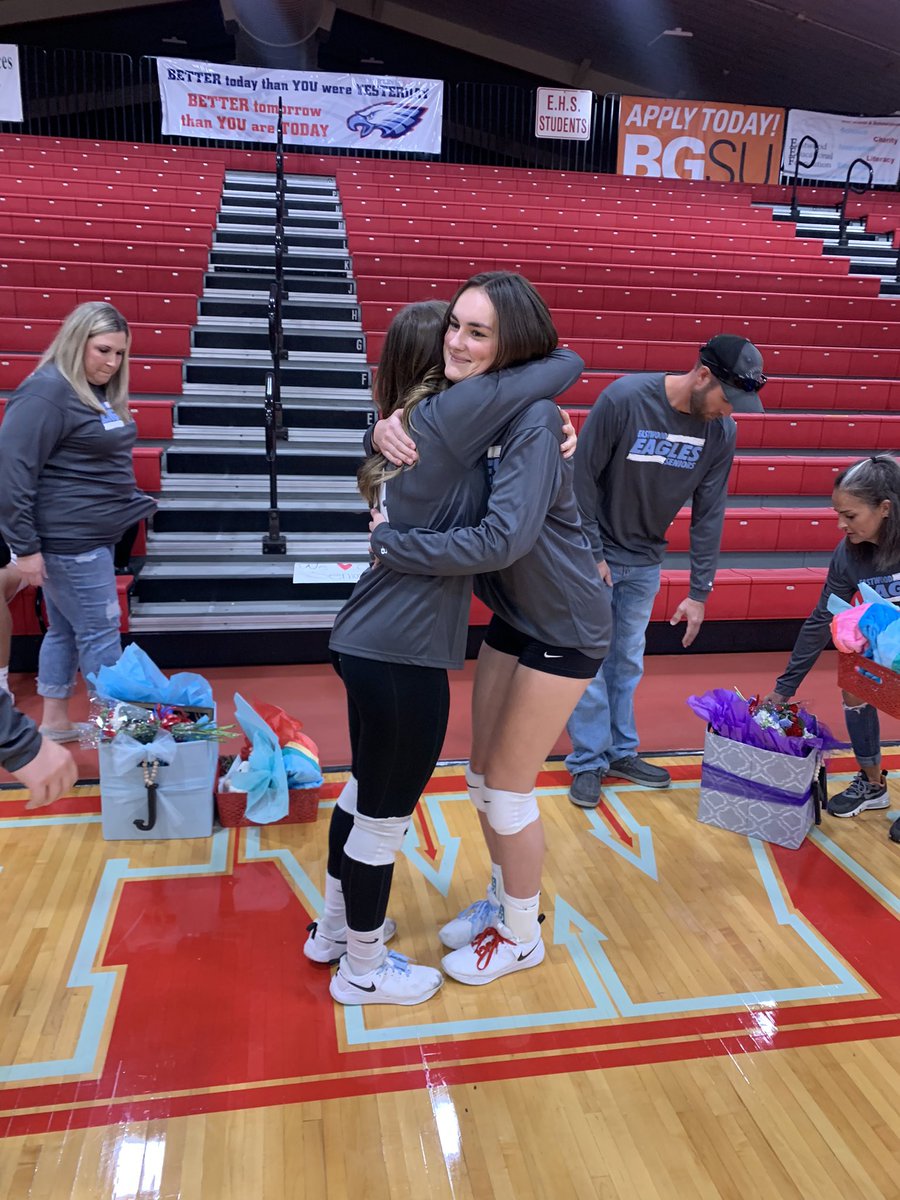 EastwoodEagleVB's tweet photo. The trouble with time is it won’t slow down. WE LOVE YOU SENIORS! Senior Night 2022❤️🦅🏐 #EHSVBFam #AlwaysAnEagleVolleyballPlayer https://t.co/RDacuNQgmG