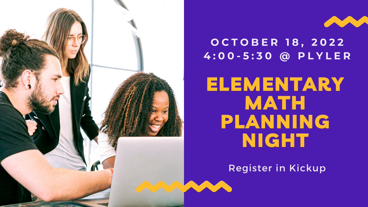 Calling all elementary math teachers! We have a planning night scheduled just for you! Register in Kickup and mark your calendars. We can't wait to see you! @tylerisdlearn #tylerisdmath
