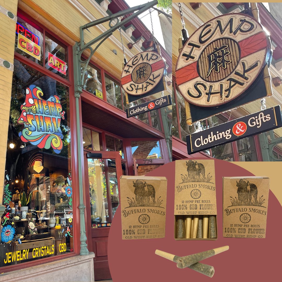 If you're in San Luis Obispo, CA please go to the Hemp Shak and pick up a pack of Buffalo Smokes!

The shop has an amazing selection of #CBD, #Jewelry, #Crystals, #Art, #Clothing and more!

We're grateful to have our smokes in such a cool spot! 😍🌿✌