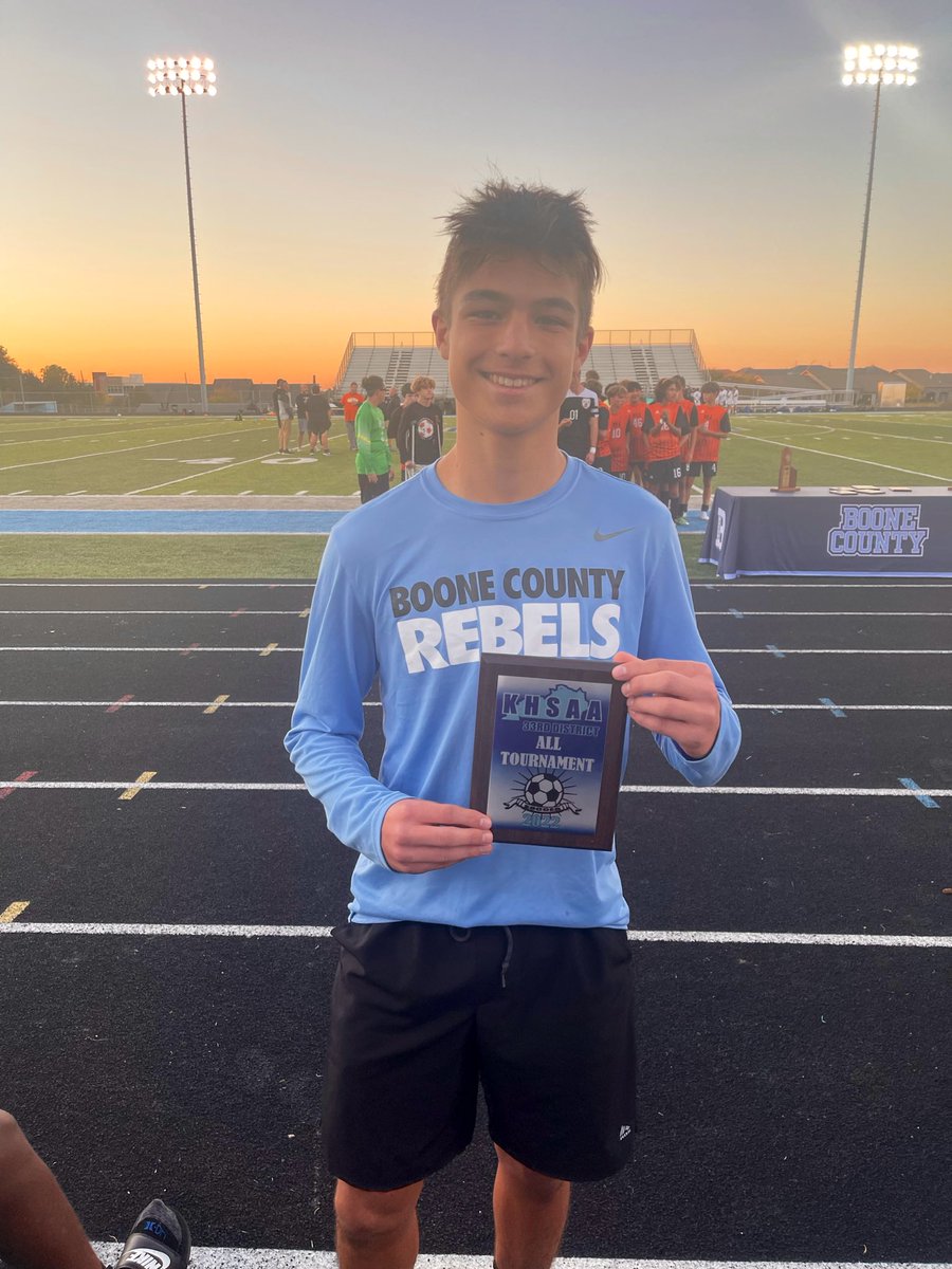 #BoysSoccer Congratulations to sophomore Parker Byland who was named to the 33rd district all tournament team tonight.