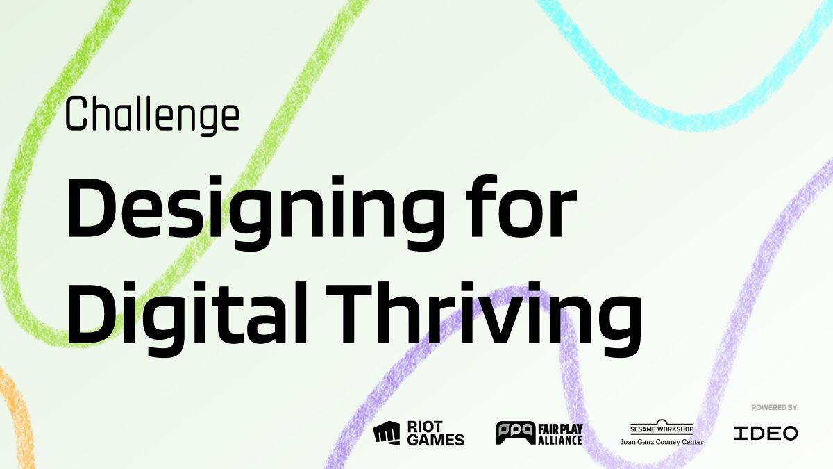 The Designing for Digital Thriving Challenge is live. We’re looking to you, our community, to come together to help design healthy, inclusive digital spaces that enable us all to thrive. Join us, @RiotGames, @CooneyCenter, & @IDEO & submit your proposal: ideo.in/3SOeHoL